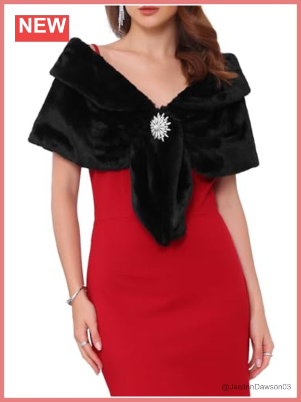 Faux Fur Shawl Cocktail Wrap Cape for Bridal Wedding